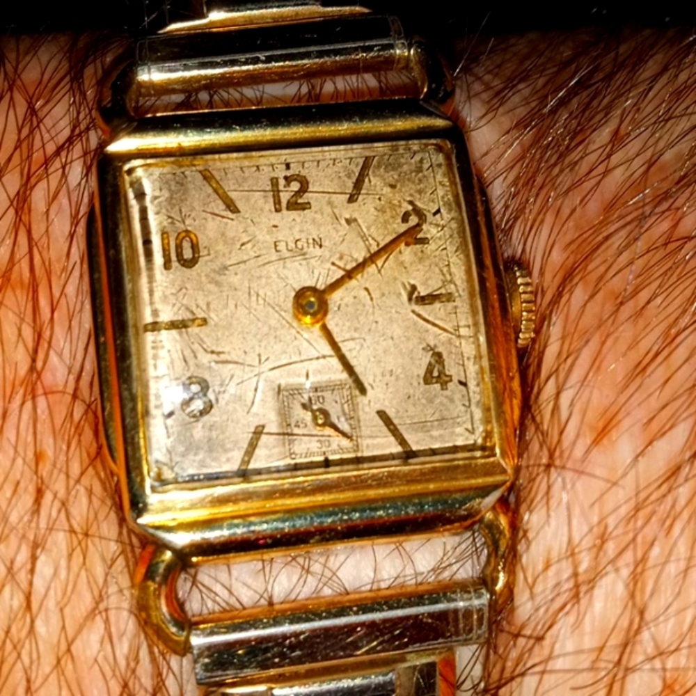 Vintage Mens Elgin Early 1930's 10k‎ Yellow RGP Mechanical Wrist Watch *Working*
